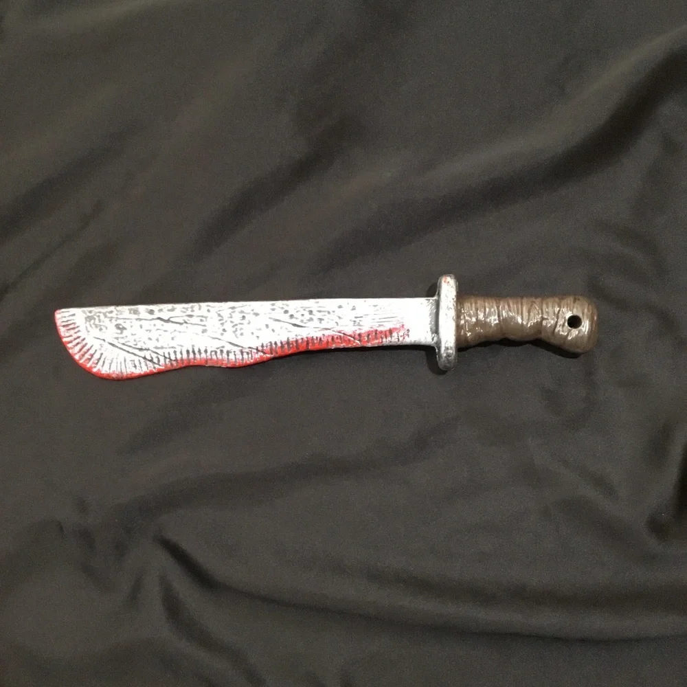 Plastic Bloody Machete Knife Halloween Prop for costume